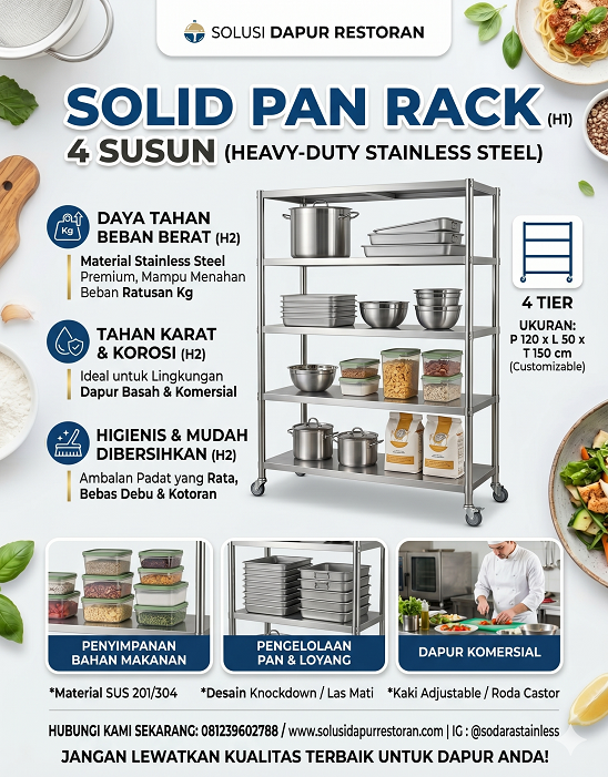 solid pan rack